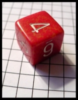 Dice : Dice - 6D - Red cCystaline With White Painted Numerals